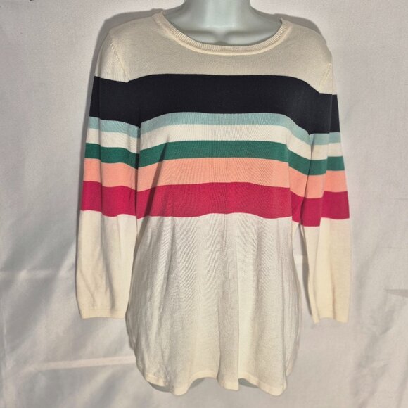 VAN HEUSEN stylish Knit sweater, colorful stripes in size Medium - Picture 1 of 12